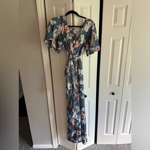 Baltic Born Floral Maxi Dress - Blue and Pink